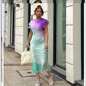 ZARA TIE DYE SATIN DRESS 